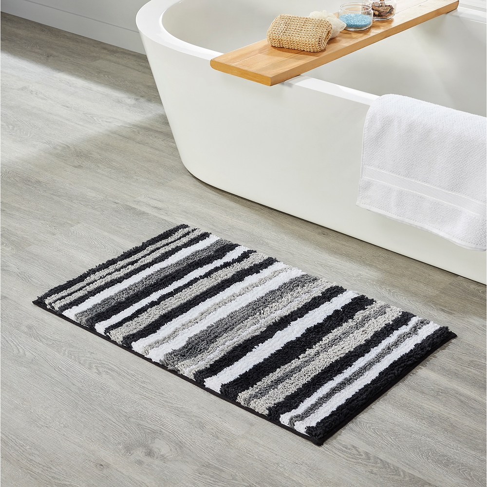 Grey striped bath mat new arrivals